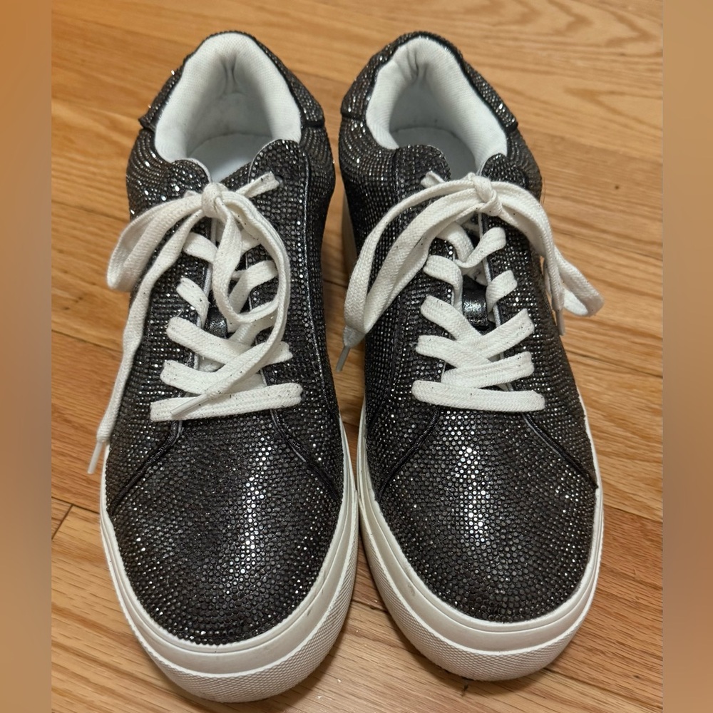 Jessica Simpson Black Glitter Sneakers